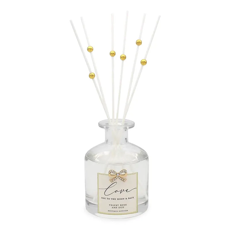 Osvežilec zraka s palčkami, Love you to the moon & back, Velvet Rose and Oud, 200ml, v darilni embalaži