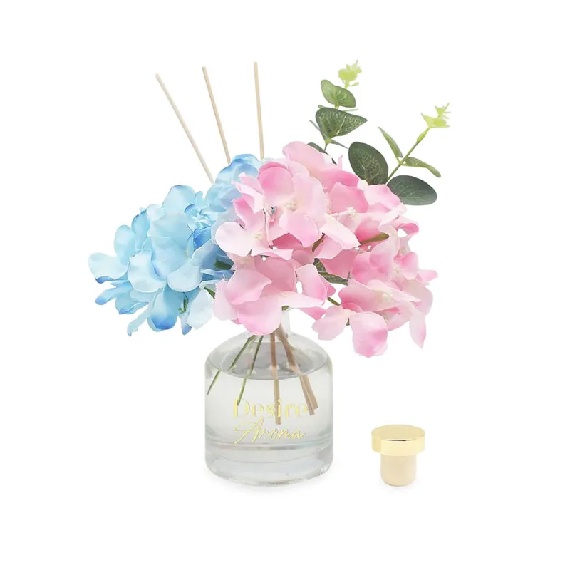 Osvežilec zraka s palčkami, ter dekorativnim cvetjem, Hydrangea & Levander, 200ml, v darilni embalaži