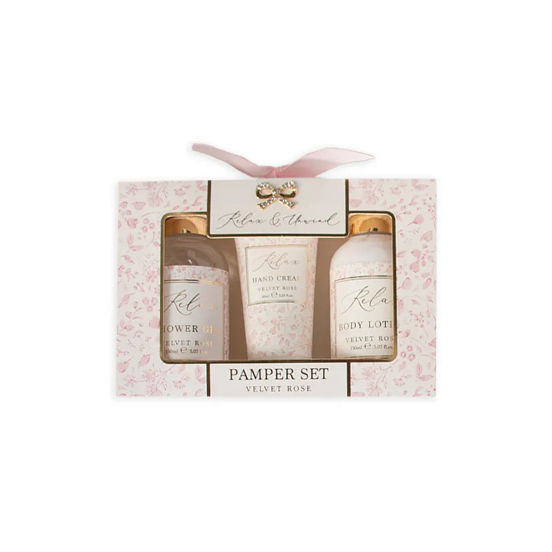 Darilni set Velvet Rose, Pamper set, 3/1, (gel za tuširanje 150ml, krema za roke 60ml, losjon za telo 150ml)