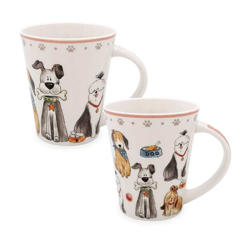 Lonček kužki, kitajski porcelan, 10.5cm, v darilni embalaži, sort.