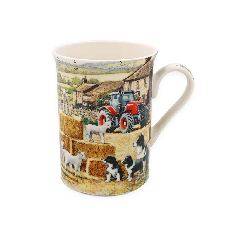 Lonček kužki in ovce, kitajski porcelan, 10cm, v darilni embalaži