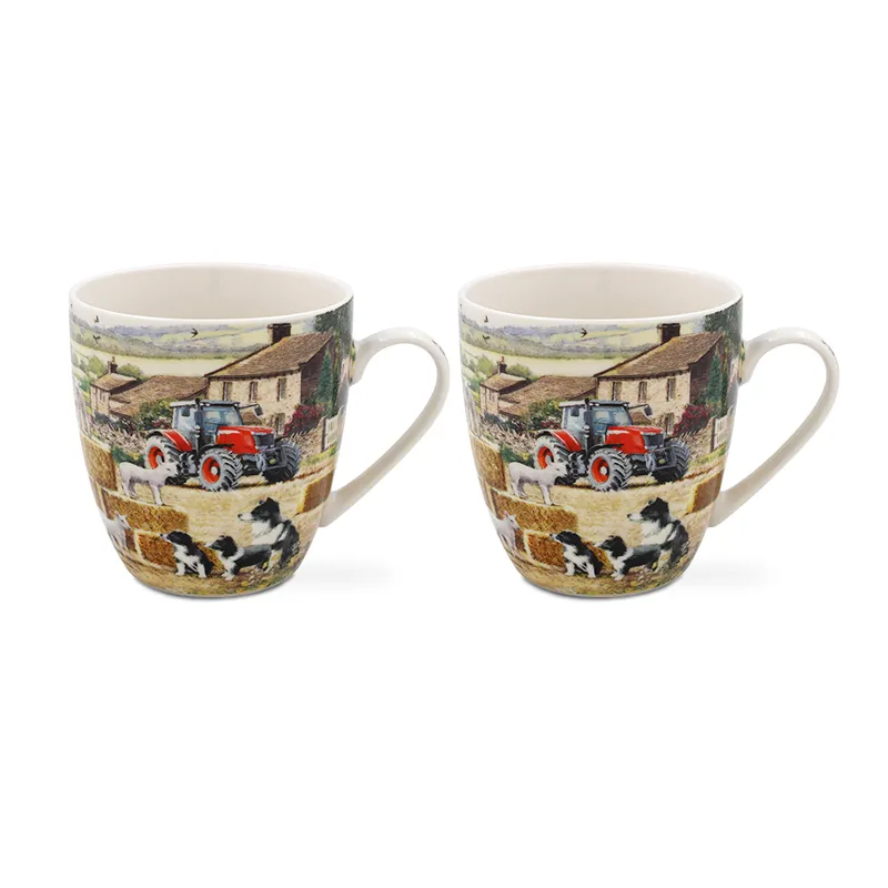 Lonček kužki in ovce, 2/1, kitajski porcelan, 9cm, v darilni embalaži