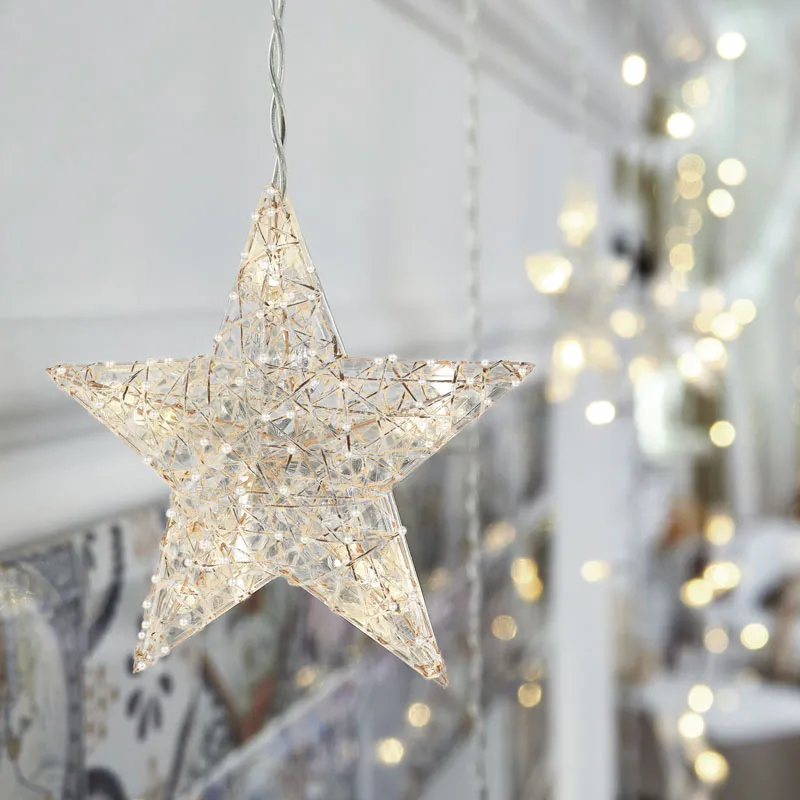 Zvezda z LED lučkami, zlata, 30 LED, 40cm