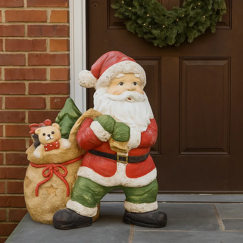 Božiček, božična dekoracija z LED lučko, polimasa, 34.5x21x40cm