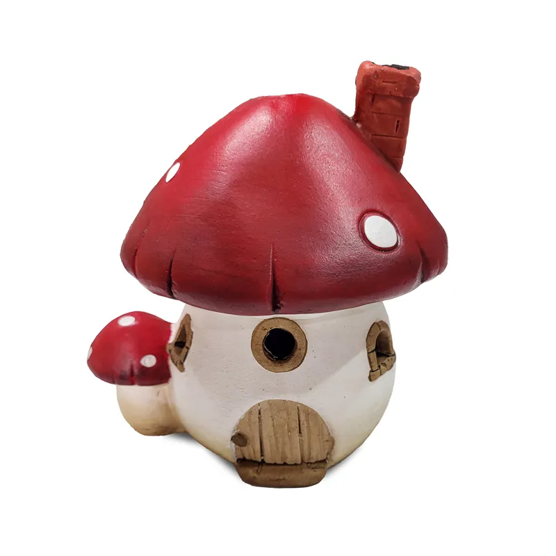 Mušnica z LED lučko, terakota, 15.3x14.5x16.7cm