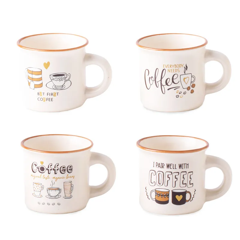 Skodelica z napisom o kavi, new bone China, 75ml, sort.