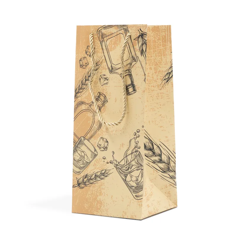 Vrečka darilna, za žgane pijače, 29.5x13x11.5cm, sort.