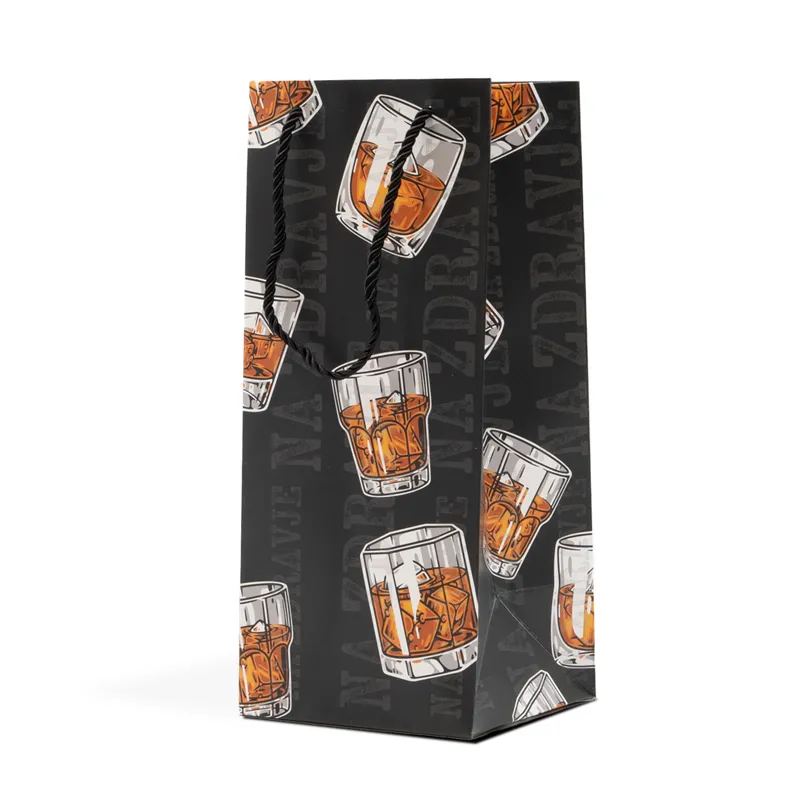 Vrečka darilna, za žgane pijače, 29.5x13x11.5cm, sort.