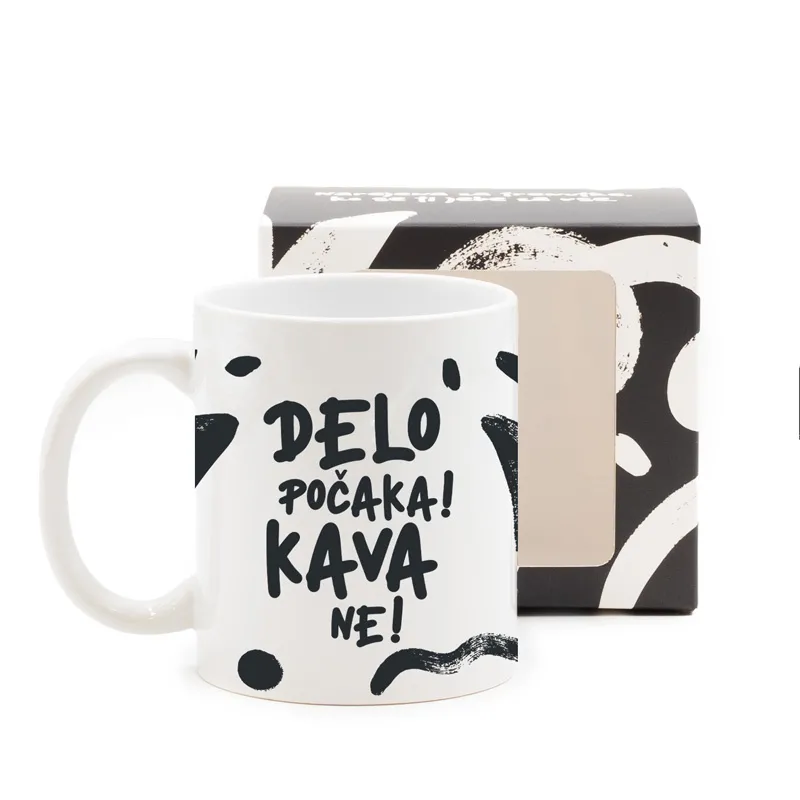 Skodelica, Ko se ti J…, Delo počaka! Kava ne!, 330ml, v darilni embalaži