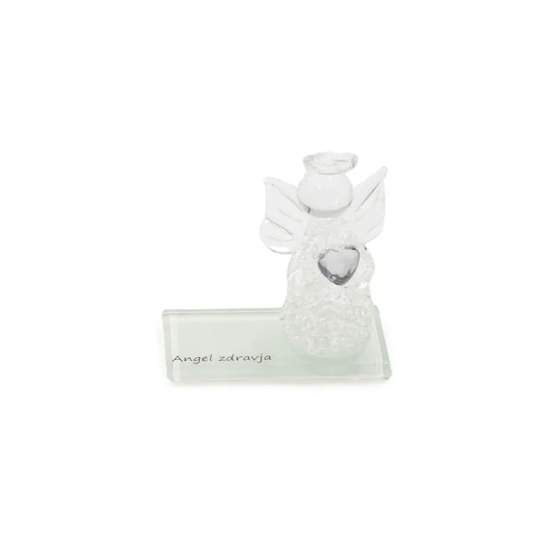 Angel steklen,  na steklenem  podstavku, Angel zdravja, 4.5x5cm