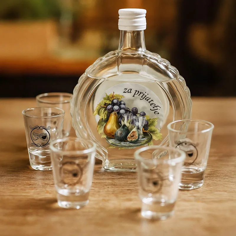 Set steklenice 0.7l in kozarcev 6kom, Za prijatelje