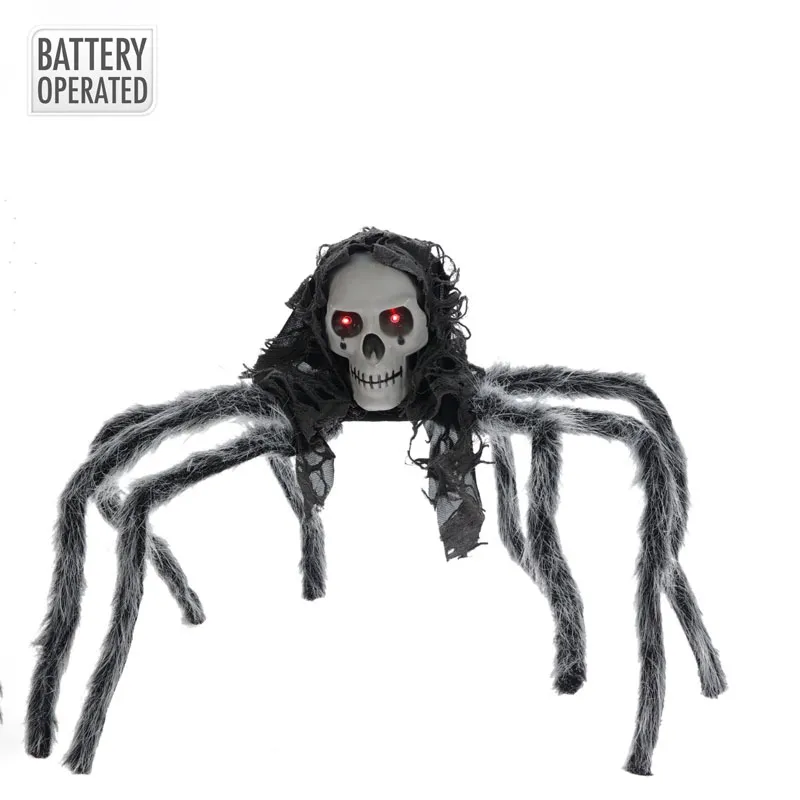 Pajek okostnjak z LED lučko, poliester, 10cm+39cm