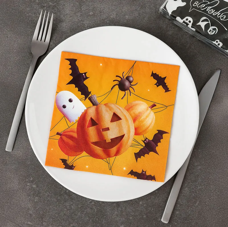 Serviete iz papirja, motiv Halloween, 33x33cm, sort.