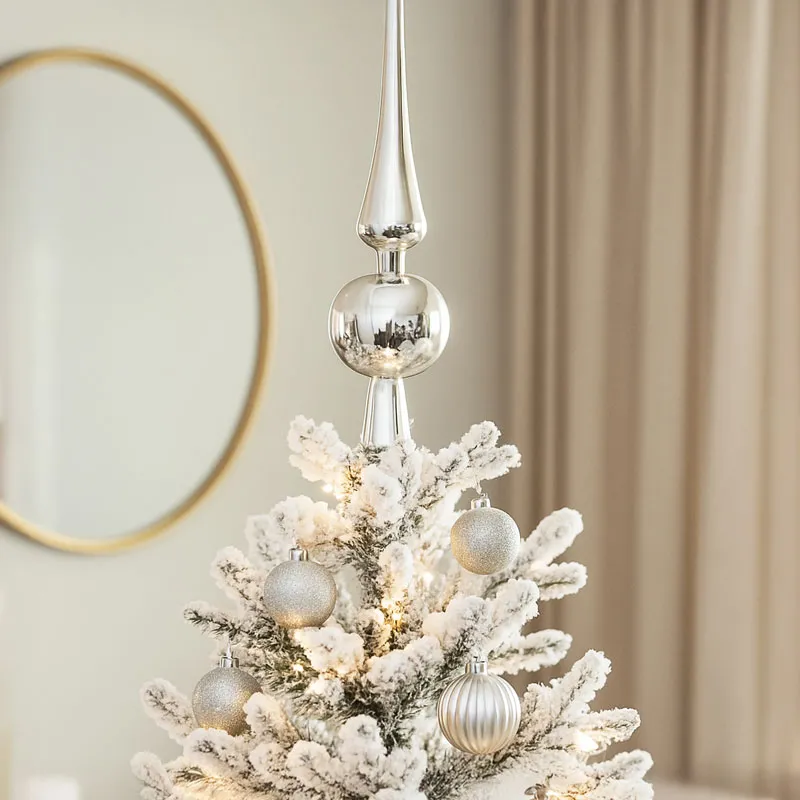 Vrh za smreko, miks srebrn/jantar, PP, 6x6x29.5cm, sort.