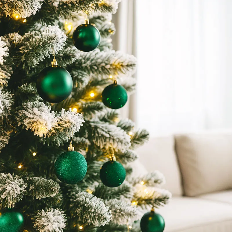 Krogle božične, temno zelene, set 16/1, PP, 6cm