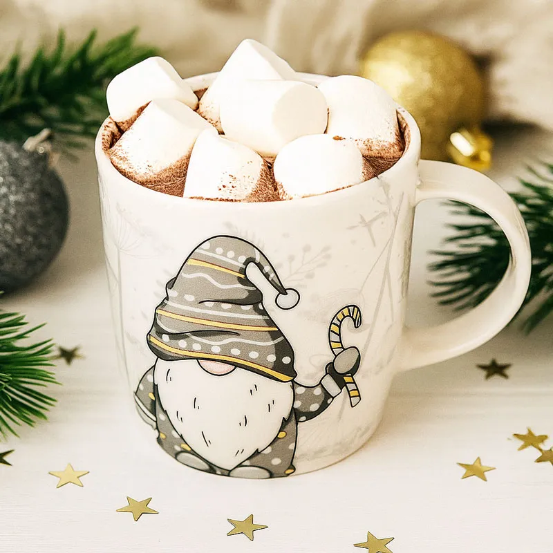 Skodelica, božični motiv, 370ml, kitajski porcelan, sort.
