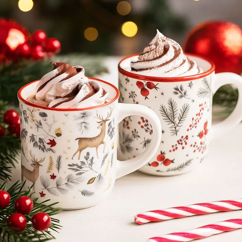 Skodelica, božični motiv, 200ml, kitajski porcelan, sort.