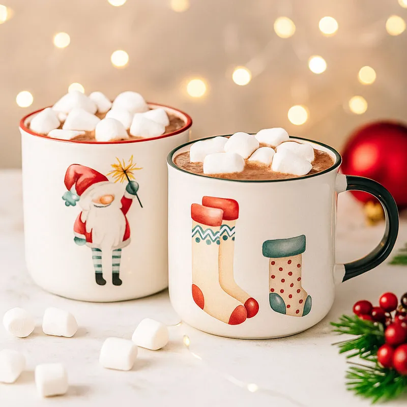 Skodelica, božični motiv, 2/1, 300ml, kitajski porcelan, sort.