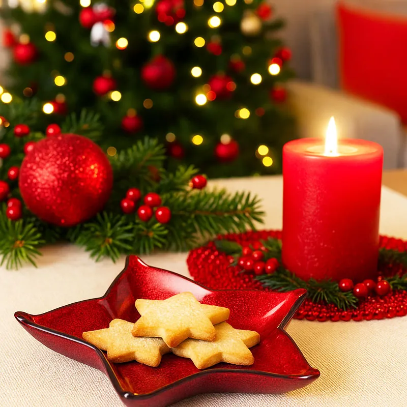 Pladenj steklen, zvezda, 21cm, sort.