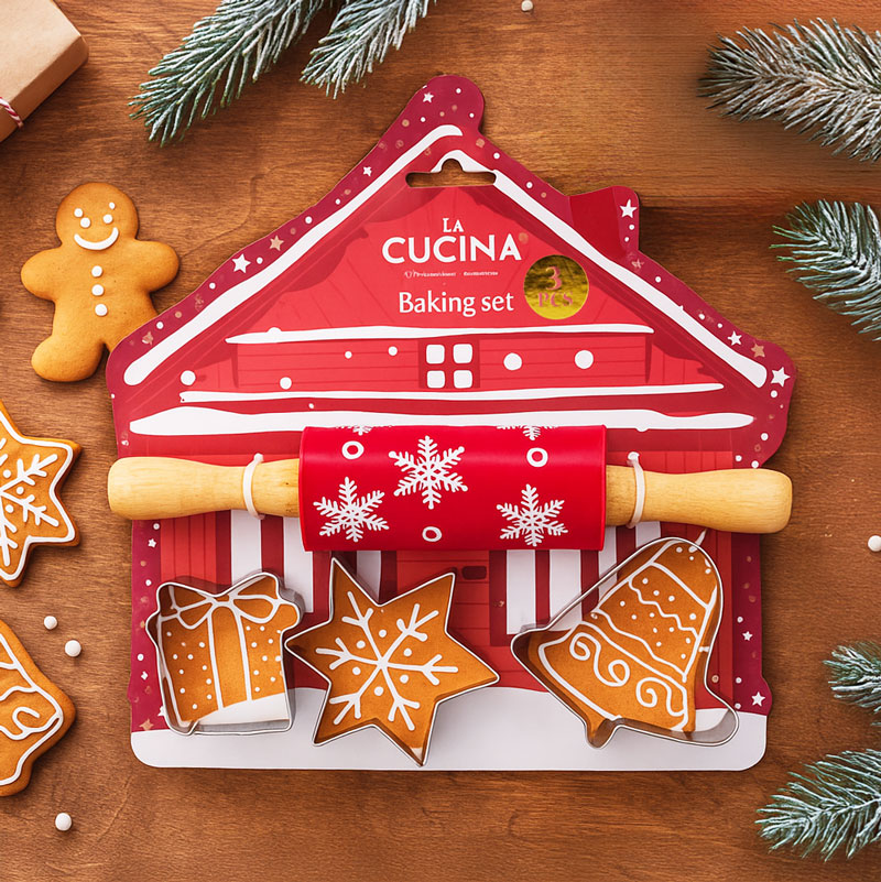 Set za pečenje božičnih keksov, 4/1, sort.