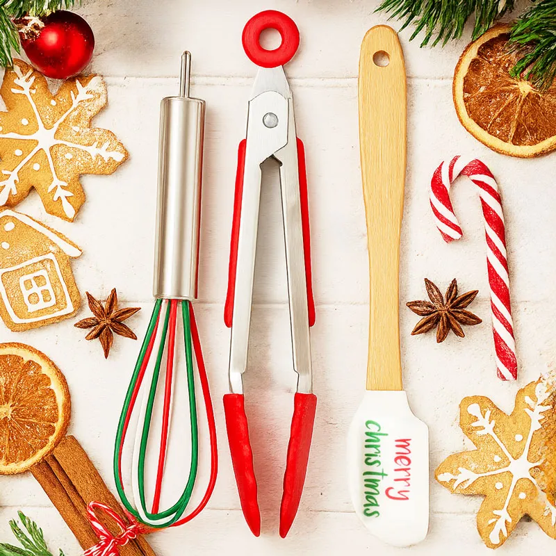 Set kuhijskih pripomočkov, božični motiv, 3/1