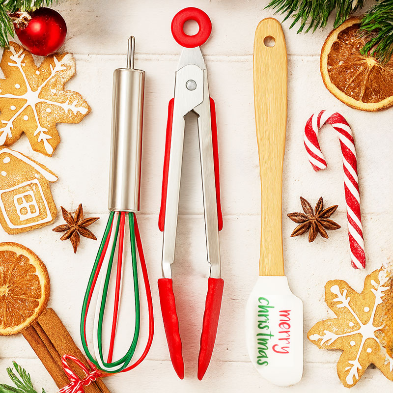 Set kuhijskih pripomočkov, božični motiv, 3/1