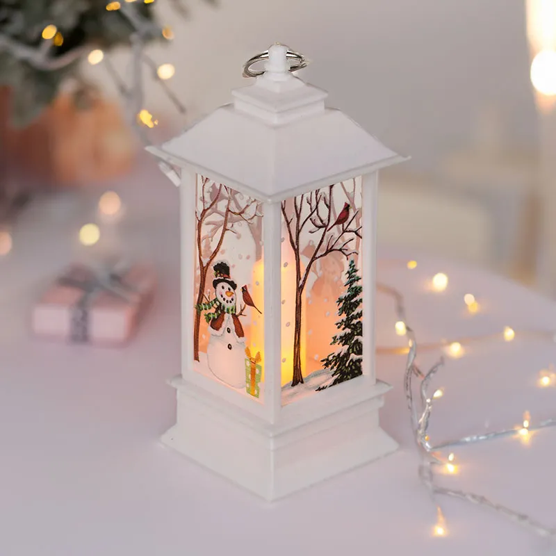 Laterna z LED lučko, božični motiv, PVC, 12x5cm, sort.