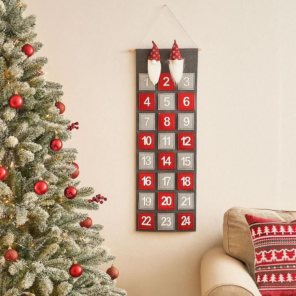 Adventni koledar iz filca, 28x82cm