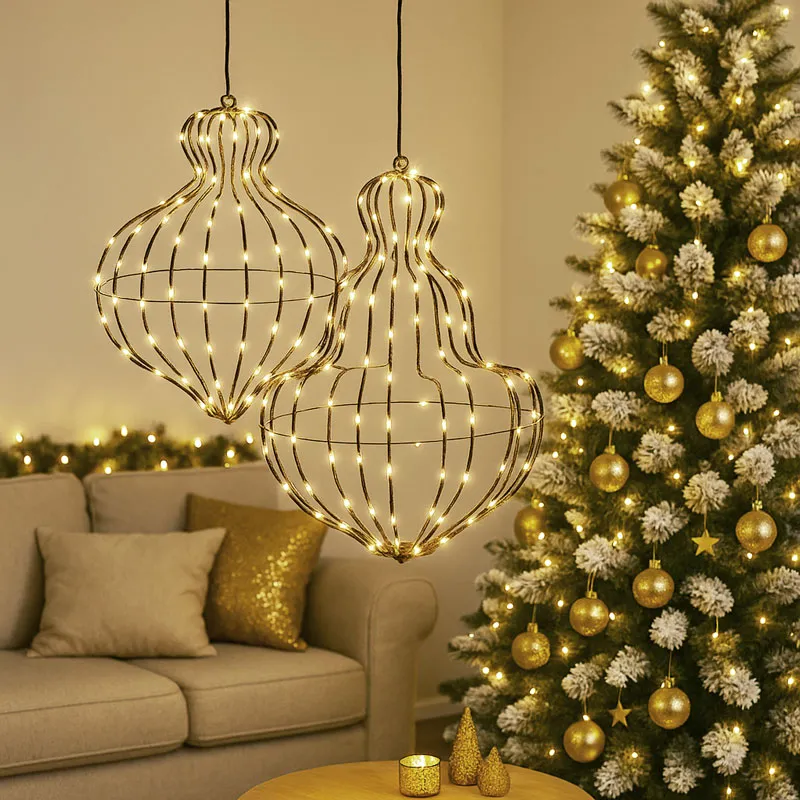 Svetleča cev v obliki laterne, 192 LED, za notranjo in zunanjo uporabo, 34x40cm