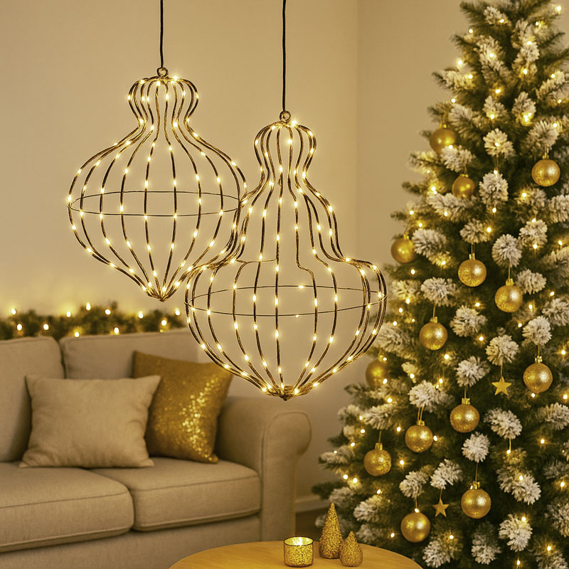 Svetleča cev v obliki laterne, 192 LED, za notranjo in zunanjo uporabo, 34x40cm