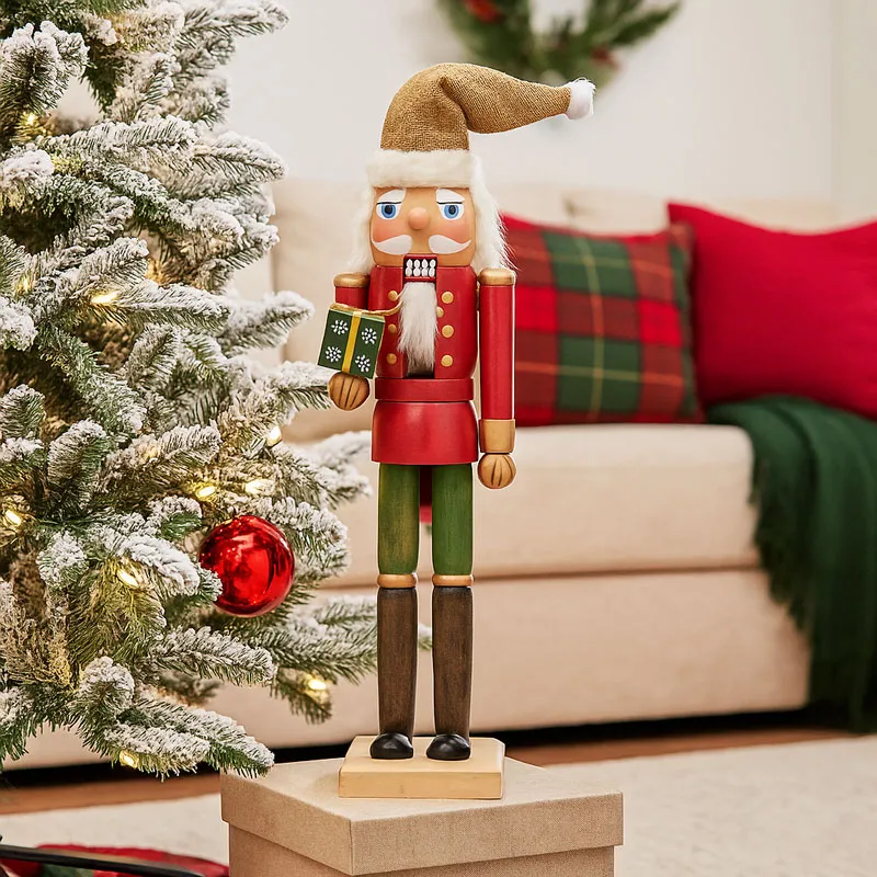 Hrestač lesen s kapo iz jute, 38cm, sort.