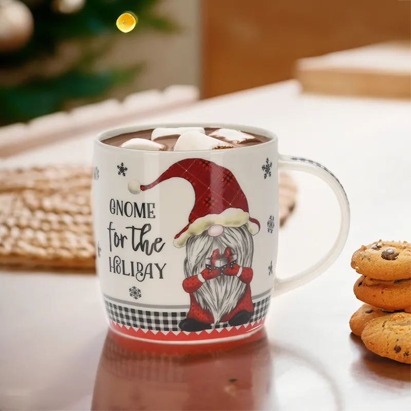 Lonček, božični motiv, 370ml, porcelan, sort.