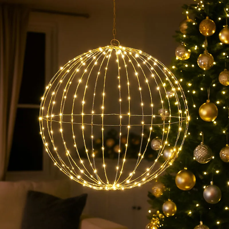 Dekoracija z LED lučko v obliki žoge, 320 LED, 50cm