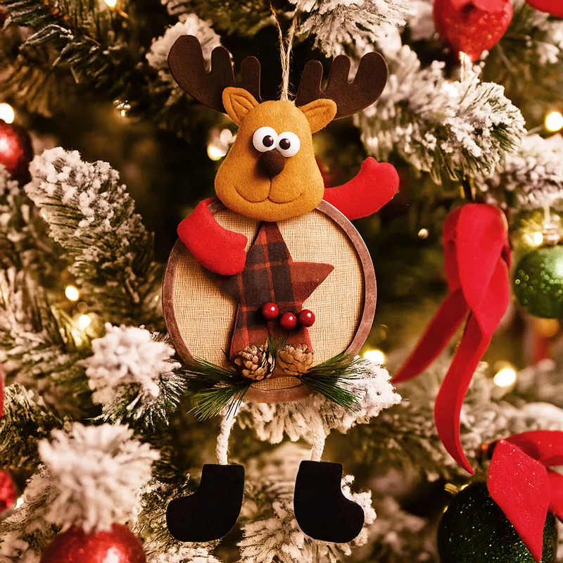 Obesek božični, figura z visečimi nogami, pena/poliester, 27x10cm, sort.