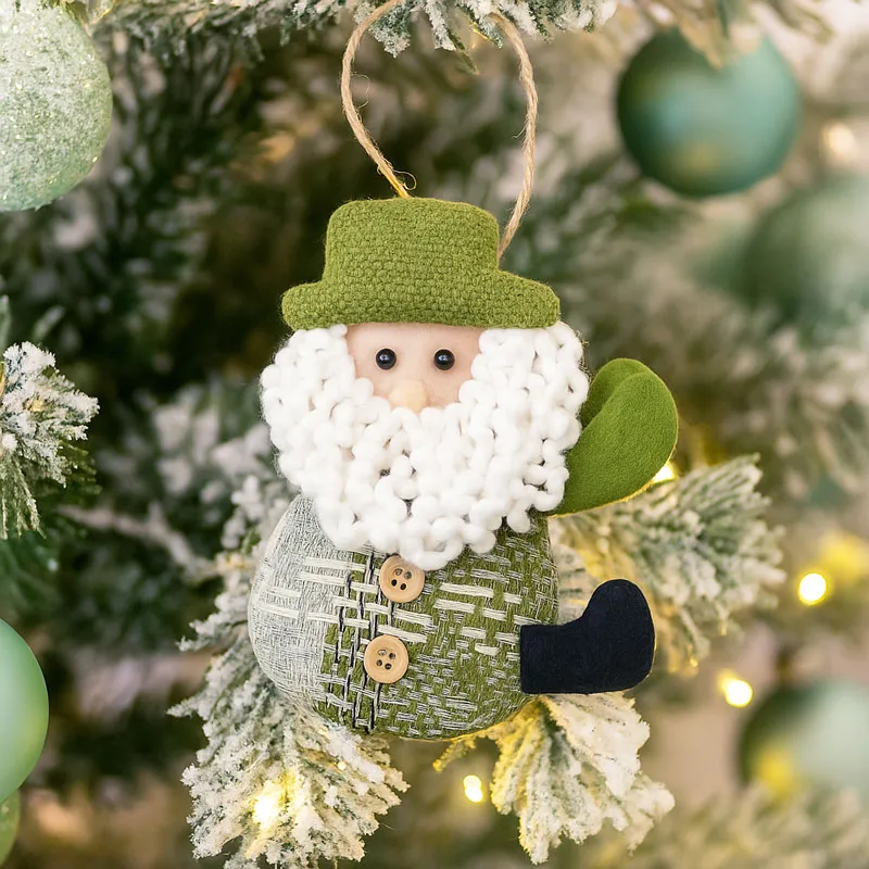 Obesek božični, figura, v zeleni barvi, poliester, 13x9.5cm, sort.