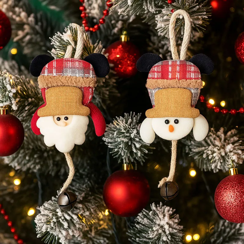 Obesek božični, figura na vrvici s kraguljčkom, karirasta, poliester, 23x10cm, sort.