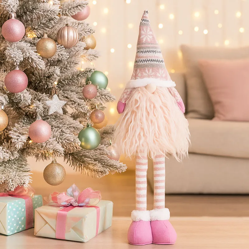 Palček brez rokic, stoječ, roza, s teleskopskimi nogami, poliester, 52x14cm