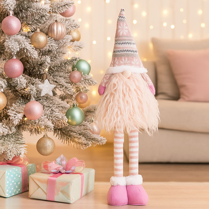 Palček brez rokic, stoječ, roza, s teleskopskimi nogami, poliester, 52x14cm