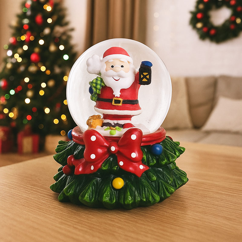 Snežna krogla, božični motiv, 4.5cm, sort.