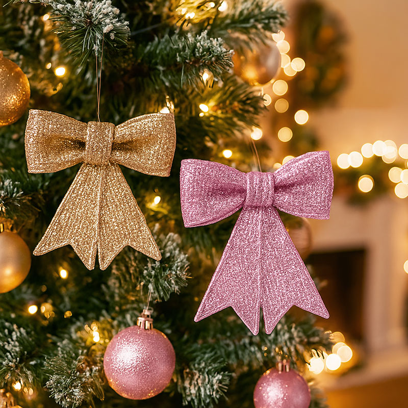 Viseče dekoracija, pentlja, 9cm, sort.