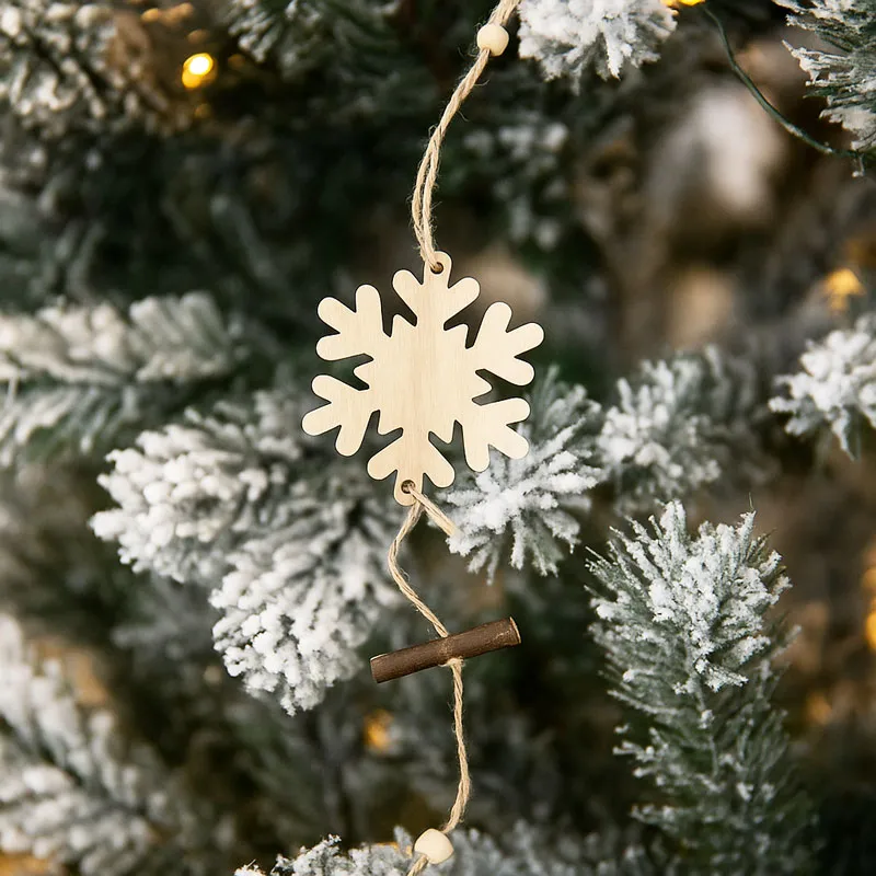 Obesek božični, snežinka, natur, MDF,7cm