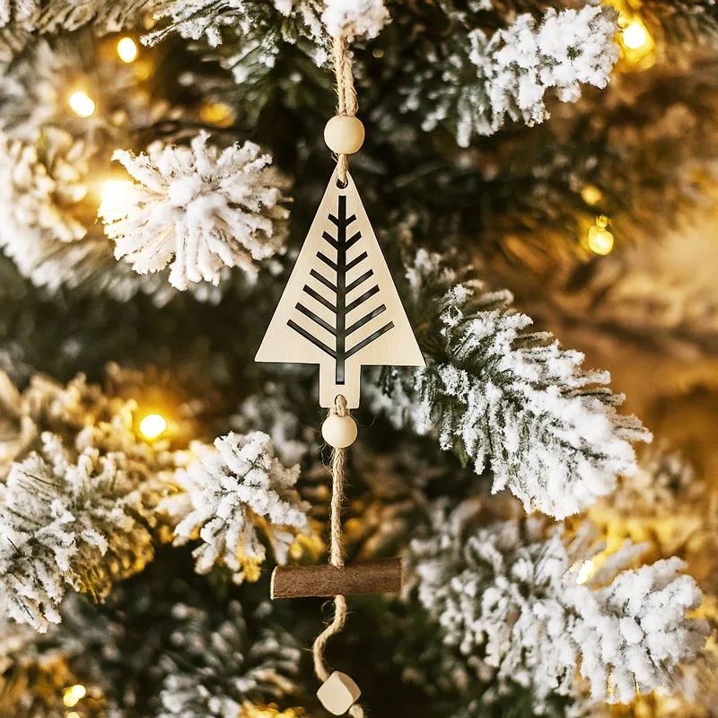 Obesek božični, smrekica, natur, MDF,7cm