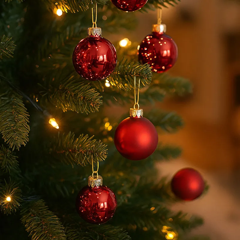 Kroglice božične rdeče, 24/1, 2.5cm