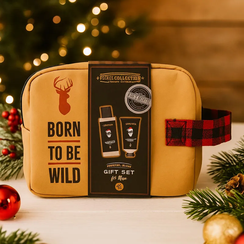 Darilni set za moške  MEN'S COLLECTION WINTER EDITION, božični, (150ml šampon za lase in telo, 60ml balzam po britju), z vonjem Citrus Musk, v kozmetični torbici