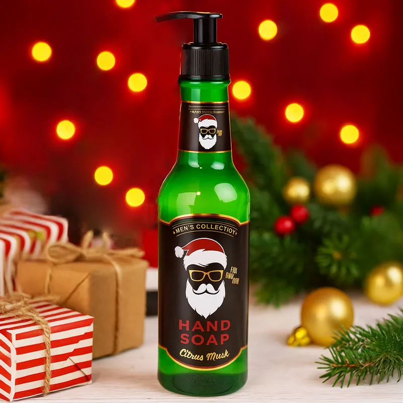 Milo za roke, tekoče, MEN'S COLLECTION WINTER EDITION, božično, 330ml , z vonjem Citrus Musk v pivski steklenici