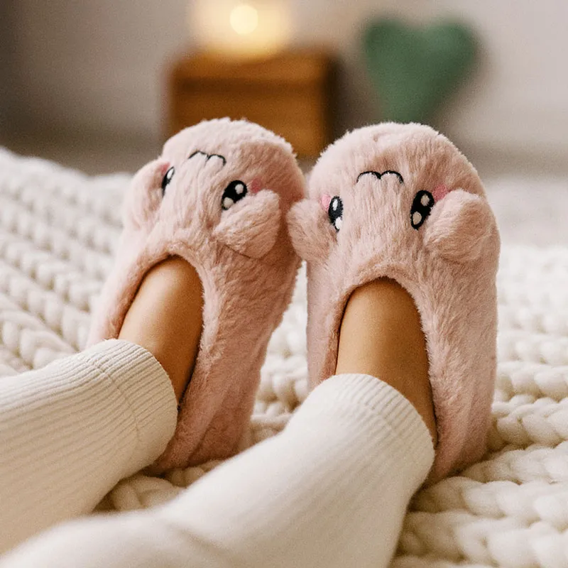 Copati hišni, otroški, puhasti, zajček, 100% poliester, sort.