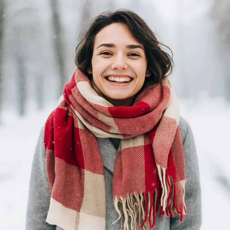 Šal zimski, ženski, kašmir, 100% poliester, LUXE EDITION, sort.