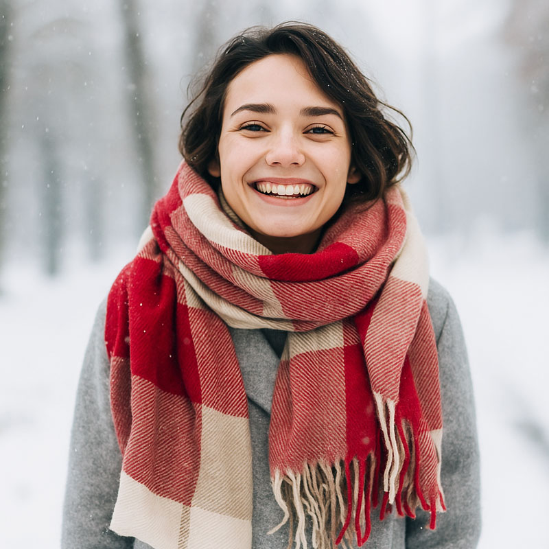 Šal zimski, ženski, kašmir, 100% poliester, LUXE EDITION, sort.