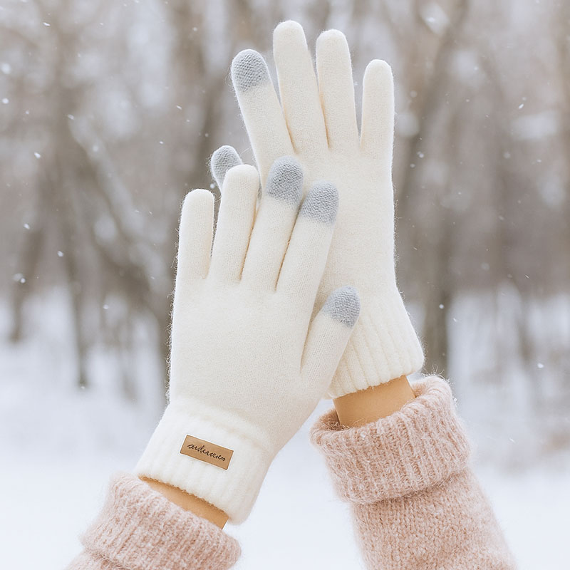 Rokavice zimske, ženske, 100% poliester, touch finger, UNI, sort.