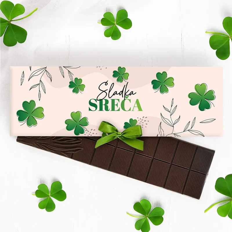 Čokolada, SLADKA SREČA, deteljice, temna čokolada, 100 g